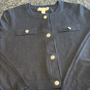 Michael Kors Black Cardigan with Gold Buttons